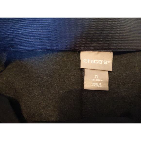 Chicos Women Sz 0 XS Gray Black Button Detail Ankle Pull On Pants Elastic waist - Picture 4 of 8